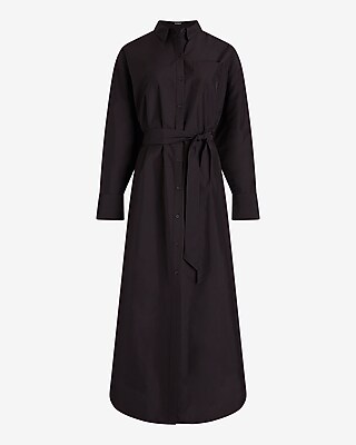 chinese dress ladies Pretty in Pinstripes Blue Cotton Stripe Button Front Maxi Shirt Dress main image 0