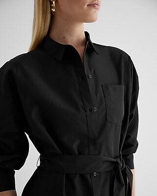 Boyfriend Poplin Portofino Maxi Shirt Dress | Express