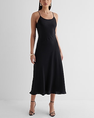 Cocktail Dress Midi Cami Slip Dress Lake Como Fitted Bodice Cami Strap Midi  Dress Cherry XL