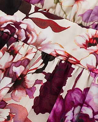 Floral Long Sleeve Tiered Maxi Dress | Express
