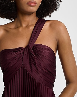 Pleated One Shoulder Maxi Dress