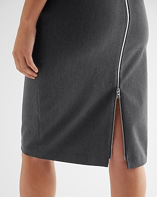 Crew Neck Cap Sleeve Back Zipper Midi Sheath Dress - image 5