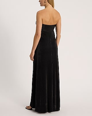 Plisse Strapless Maxi Dress