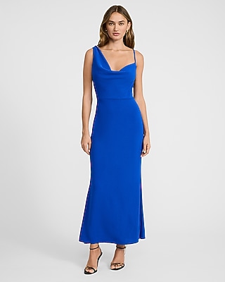 Sleeveless Asymmetrical Cowl Neck Maxi Dress | Express