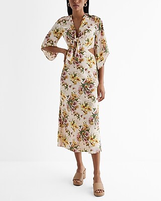 Pre-Order Geen V Neck Bowknot Cutout Frill Tiered Maxi Dress main image 0