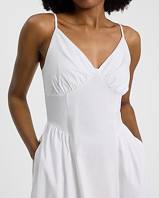 Sleeveless Ruched Midi Fit and Flare Dress