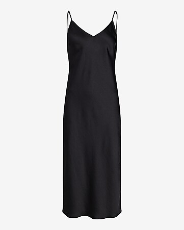 V-Neck Slip Dress - Black – Coastal Bloom