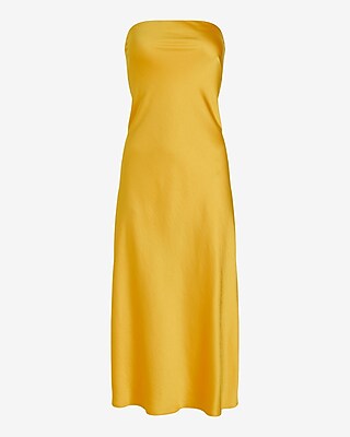 Satin Strapless Midi Slip Dress