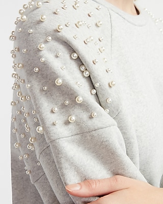 pearl embellished sweatshirt