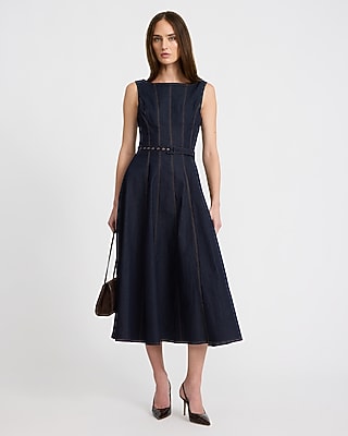 express blue dress Women's Midi & Maxi Dresses 80s 90s Prom Dresses fabric-crepe Material:Poly-viscose - 55% Polyester; 40% Viscose;  5% Elastane A mixed media dress