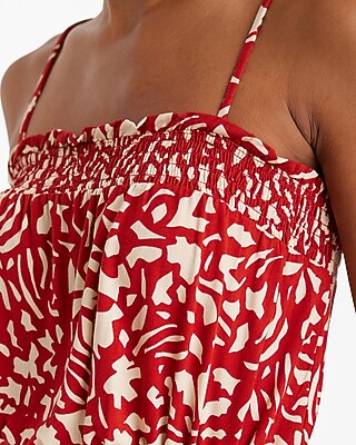 Printed Square Neck Sleeveless Tie Waist Romper - image 3