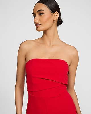 Strapless Ruched Wide Leg Jumpsuit - image 2