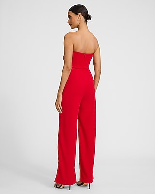 Strapless Ruched Wide Leg Jumpsuit - image 3