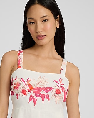 Floral Linen-Blend Wide Leg Jumpsuit