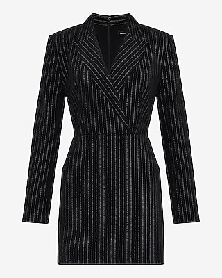 Prinstripe Long Sleeve Blazer Romper
