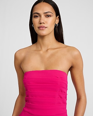 Strapless Ruched Wide Leg Jumpsuit