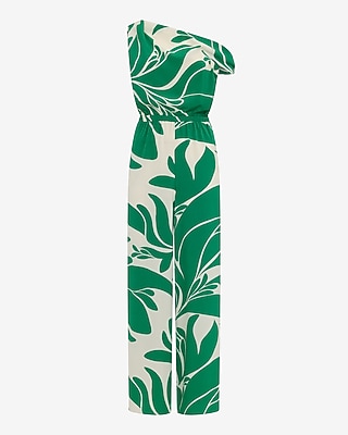 Off The Shoulder Draped Wide Leg Jumpsuit with Pockets