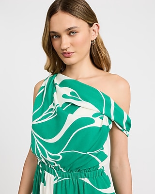 Off The Shoulder Draped Wide Leg Jumpsuit with Pockets