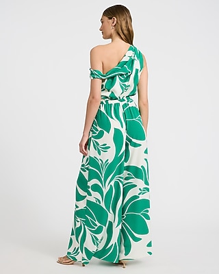Off The Shoulder Draped Wide Leg Jumpsuit with Pockets