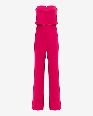 Strapless V-Bar Overlay Wide Leg Jumpsuit - image 3