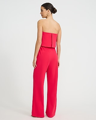 Strapless V-Bar Overlay Wide Leg Jumpsuit - image 2