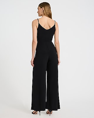 Scoop Neck Sleeveless Tie Waist Split Leg Jumpsuit