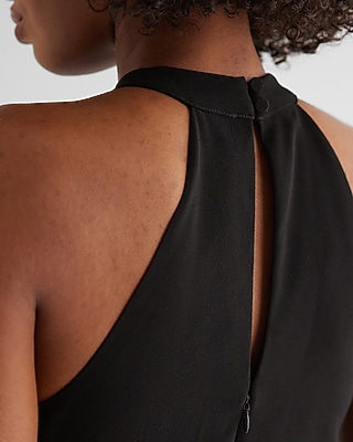 Twist Halter Neck Flare Leg Jumpsuit