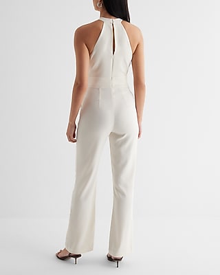 Twist Halter Neck Flare Leg Jumpsuit