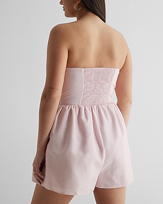 Strapless Floral Knot Bow Romper | Express