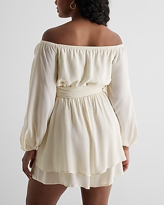 Long Sleeve Tie Waist Ruffle Romper