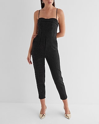 Womens cheap pinstripe jumpsuit