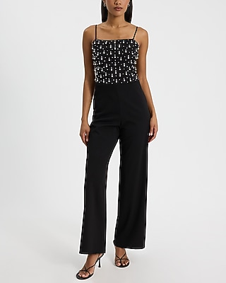 Embellished Square Neck Sleeveless Jumpsuit