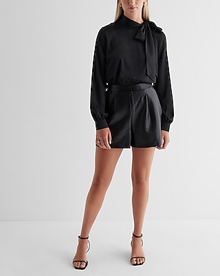 Faux Leather Long Sleeve Romper – Rylee Anne's