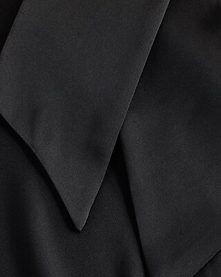 Faux Leather Tie Neck Long Sleeve Romper