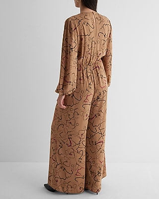 EX TIE WAIST SURPLICE JUMPSUIT - PRINT - 9419086:PRINT-NEUTRAL:S