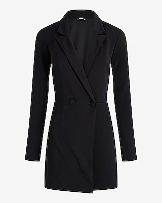 Double Breasted Padded Shoulder Blazer Romper