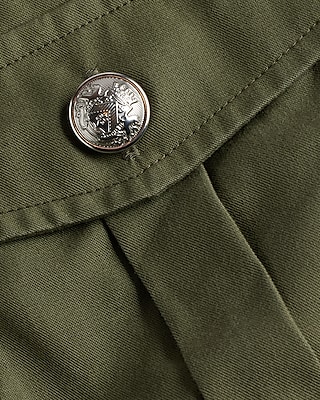 Twill Button Front Utility Romper