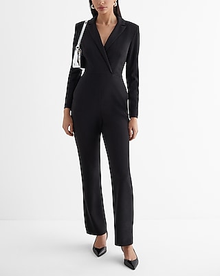 Chiffon V-neck Long Sleeve Jumpsuit