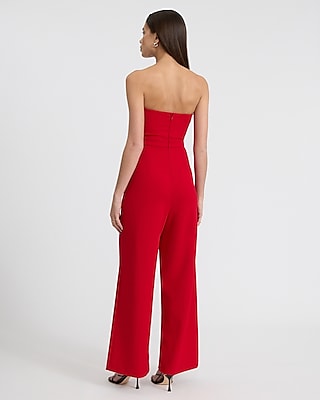 Strapless Cutout Wide Leg Jumpsuit