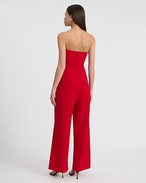 express red strapless dress Little Size 4 Brand New With Tags and unforgettable weekend nights out Strapless Cutout Wide Leg Jumpsuit
