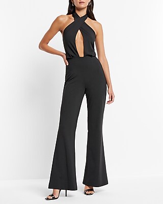 Wide Leg Cutout Halter Neck Jumpsuit main image 0