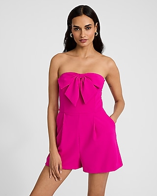 Strapless Bow Front Romper