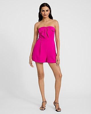 Strapless Bow Front Romper