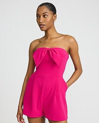 Strapless Bow Front Romper