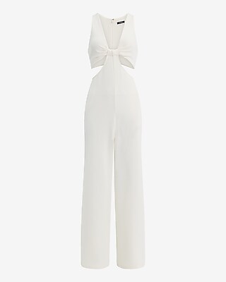 V-Neck Sleeveless Cutout Wide Leg Jumpsuit