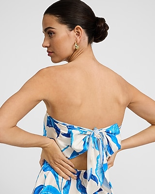 Floral Strapless Tie Back Wide Leg Jumpsuit - image 5