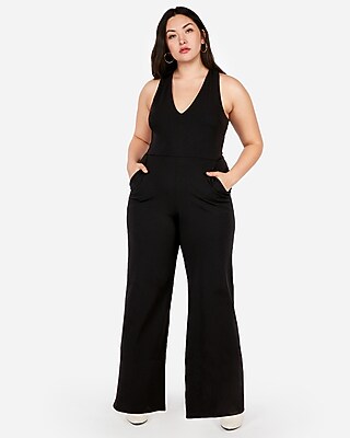 cross back wide leg jumpsuit