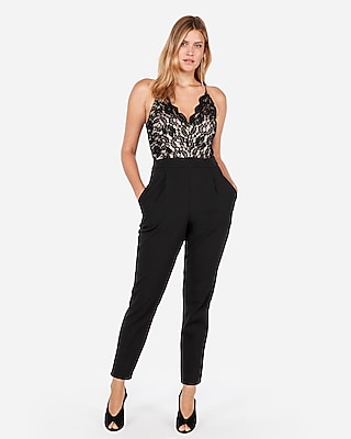 express lace bodice cami jumpsuit