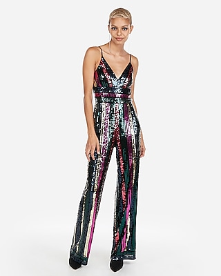 sequin jumpsuit multicolor