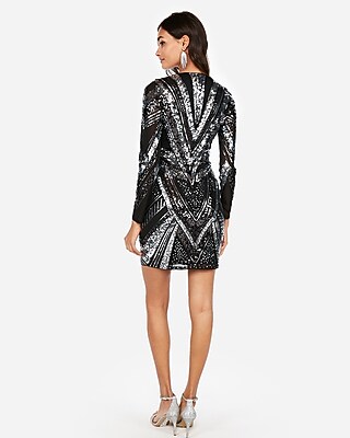 patterned sequin mini dress express